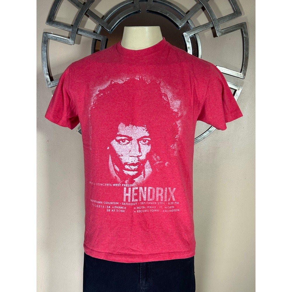 Jimi Hendrix Graphic T-Shirt Mens Medium Red Concert Smithtown Coliseum Heather